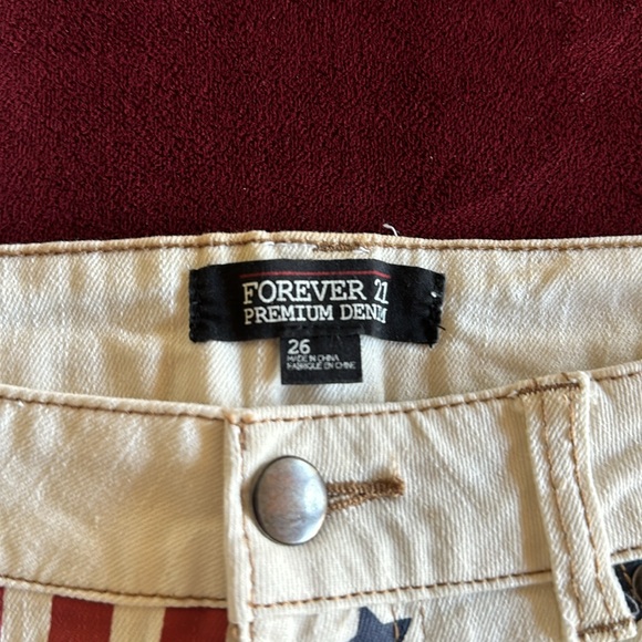 4th of July Denim Cutoff Shorts - Picture 2 of 3